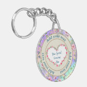 Eleganter, floraler Herzrahmen: für jeden Anlass Schlüsselanhänger (Vorderseite links)