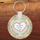 Eleganter, floraler Herzrahmen: für jeden Anlass Schlüsselanhänger (Vorderseite)