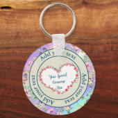 Eleganter, floraler Herzrahmen: für jeden Anlass Schlüsselanhänger (Vorderseite)