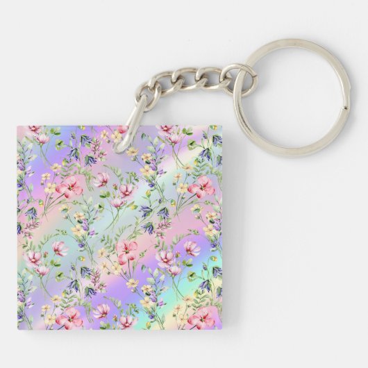 Eleganter, floraler Herzrahmen: für jeden Anlass Schlüsselanhänger (Rückseite)