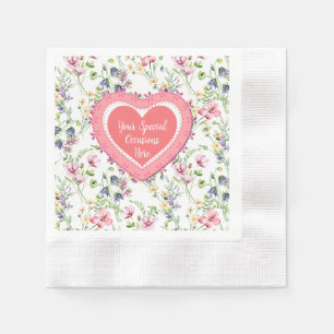 Eleganter, floraler Herzrahmen: für jeden Anlass Serviette