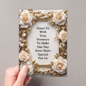 Eleganter floraler Hochzeitsrahmen Acryleinladungen (Insitu (Handheld))