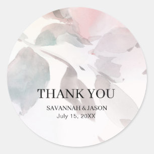 Eleganter floraler Hochzeitsticker Runder Aufkleber