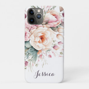 Eleganter floraler Individuelle Name Moderne Case-Mate iPhone Hülle