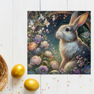 Eleganter floraler Jugendstil-Hase Puzzle
