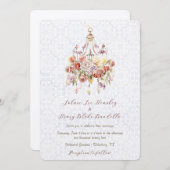 Eleganter, floraler Kronleuchter - Einladung zur H (Vorne/Hinten)