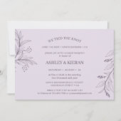 Eleganter floraler Lavendel Wir verzetteln den Kno Einladung (Vorderseite)