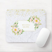 Eleganter floraler Marmor Chic Trendy Pastel Mouse Mousepad (Mit Mouse)
