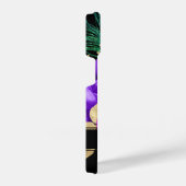 Eleganter floraler Monogram Peacock Feather Glitze iPhone Hülle (Rechte Seite)