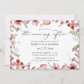 Eleganter floraler Morgen nach Hochzeit Brunch Einladung (Vorderseite)
