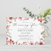 Eleganter floraler Morgen nach Hochzeit Brunch Einladung (Stehend Vorderseite)
