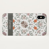 Eleganter floraler Muster Individuelle Name iPhone Case-Mate iPhone Hülle (Rückseite (Horizontal))