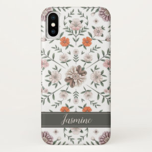 Eleganter floraler Muster Individuelle Name iPhone Case-Mate iPhone Hülle