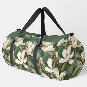 Eleganter, floraler Muster - Personalisierter Name Duffle Bag