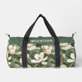 Eleganter, floraler Muster - Personalisierter Name Duffle Bag (Vorderseite)