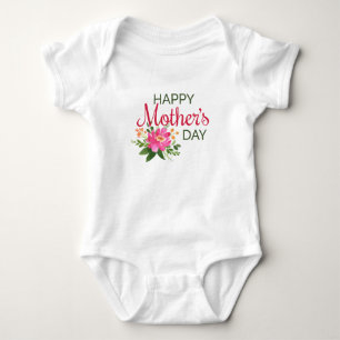 Eleganter floraler Muttertag Bodysuit Baby Strampler