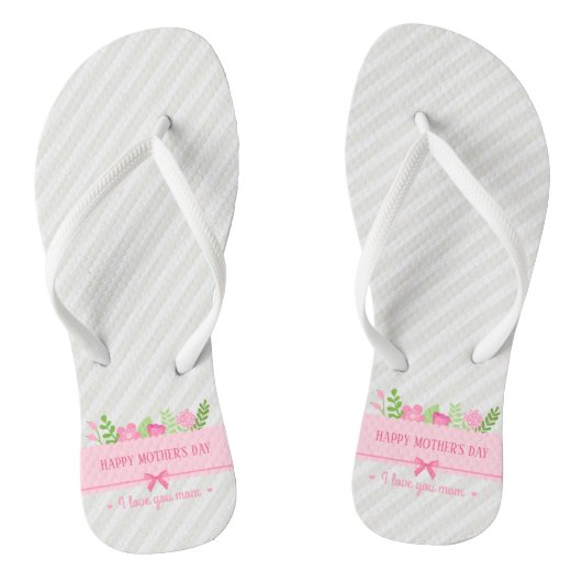 Eleganter floraler Muttertag | Flip Flops Badesandalen (Fußbett)