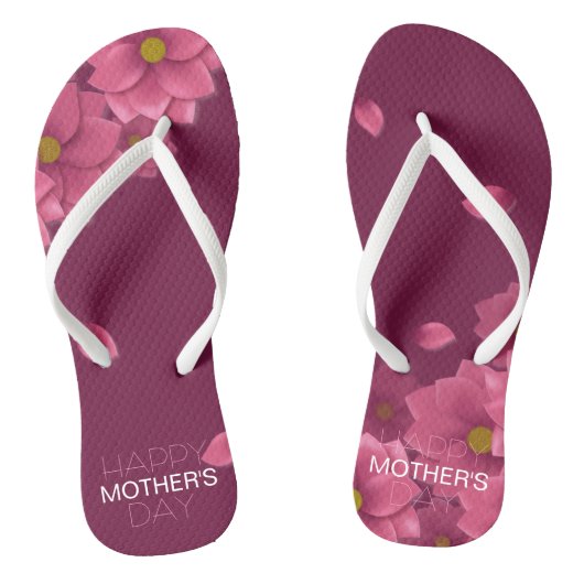 Eleganter floraler Muttertag | Flip Flops Badesandalen (Fußbett)