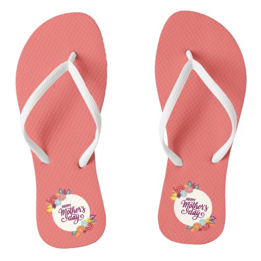 Eleganter floraler Muttertag | Flip Flops Badesandalen (Fußbett)