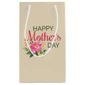 Eleganter floraler Muttertag | Geschenktasche Kleine Geschenktüte (Rückseite)
