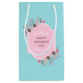 Eleganter floraler Muttertag | Geschenktasche Kleine Geschenktüte (Rückseite)