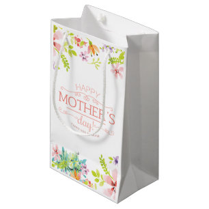 Eleganter floraler Muttertag   Geschenktasche Kleine Geschenktüte