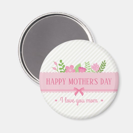 Eleganter floraler Muttertag | Magnet (Vorderseite/Rückseite)