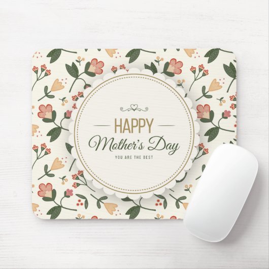 Eleganter floraler Muttertag | Mousepad (Mit Mouse)