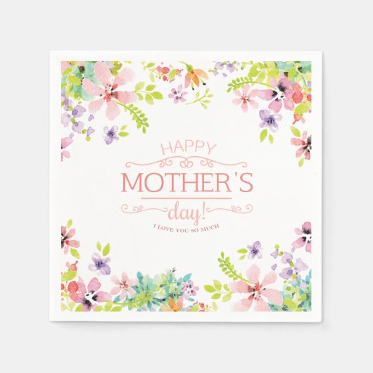 Eleganter floraler Muttertag | Napkin Serviette (Vorderseite)
