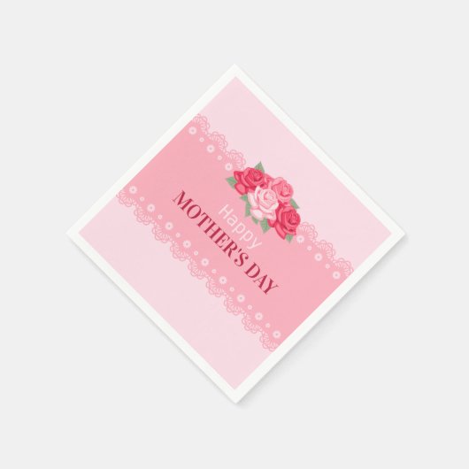 Eleganter floraler Muttertag | Napkin Serviette (Ecke)