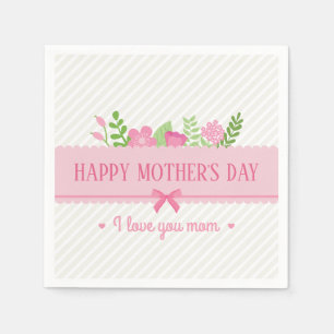 Eleganter floraler Muttertag   Napkin Serviette