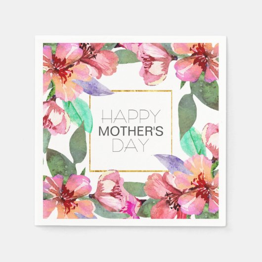 Eleganter floraler Muttertag | Napkin Serviette (Vorderseite)