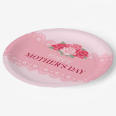 Eleganter floraler Muttertag| Papierplatte Pappteller (Schrägansicht)