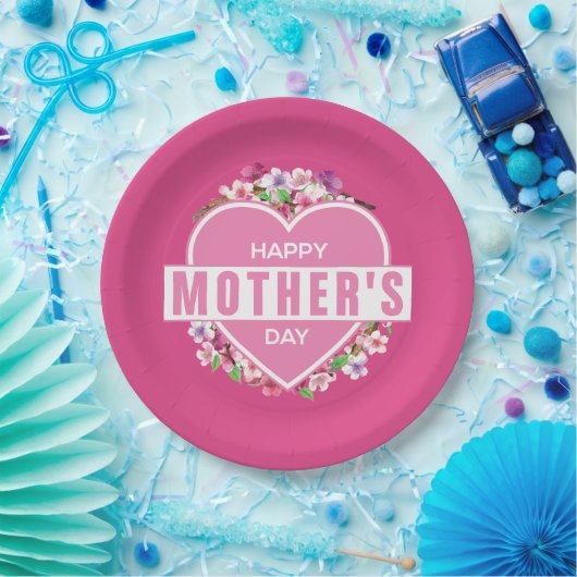 Eleganter floraler Muttertag | Papierplatte Pappteller (Party)