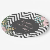 Eleganter floraler Muttertag| Papierplatte Pappteller (Schrägansicht)