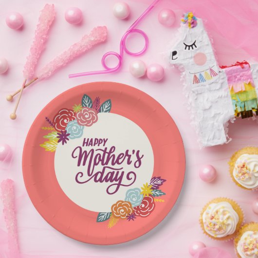 Eleganter floraler Muttertag | Papierplatte Pappteller (Party)