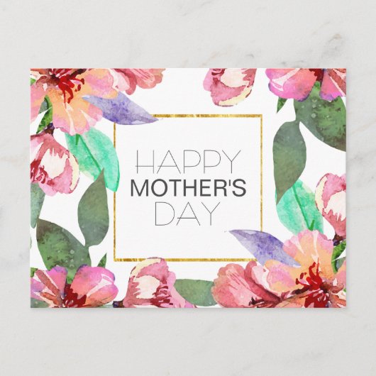 Eleganter floraler Muttertag | Postkarte (Vorderseite)