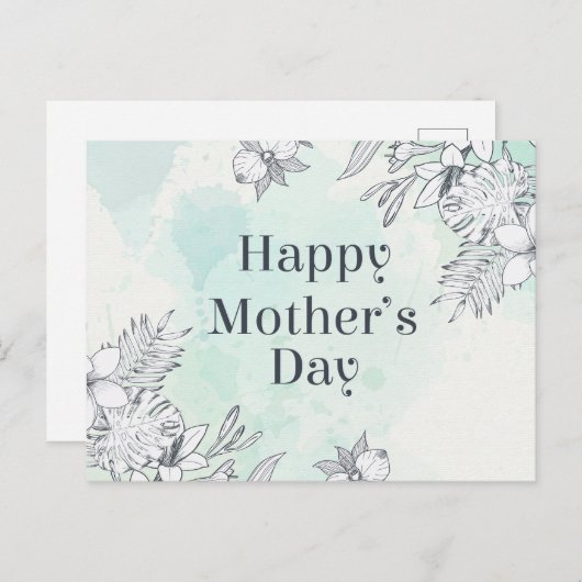 Eleganter floraler Muttertag | Postkarte (Vorne/Hinten)