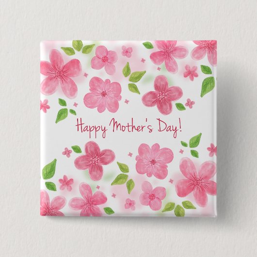 Eleganter floraler Muttertag | Schaltfläche Button (Vorderseite)