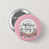Eleganter floraler Muttertag | Schaltfläche Button (Vorne & Hinten)