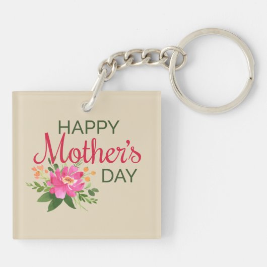 Eleganter floraler Muttertag | SCHLÜSSELANHÄNGER (Rückseite)