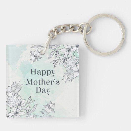 Eleganter floraler Muttertag | SCHLÜSSELANHÄNGER (Rückseite)