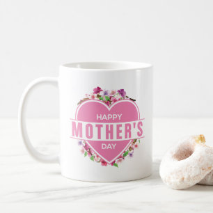 Eleganter floraler Muttertag   Tasse des Kaffees