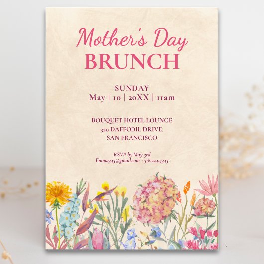 Eleganter Floraler Muttertagsbrunch Einladung