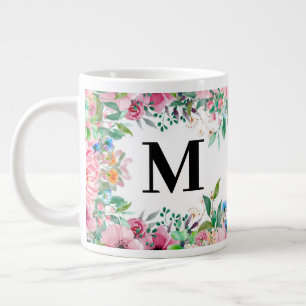 eleganter floraler personalisierter Spezialitäten- Jumbo-Tasse