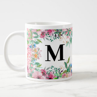 eleganter floraler personalisierter Spezialitäten- Jumbo-Tasse