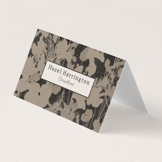 Eleganter floraler QR-Code Falted Business Card Visitenkarten (Vorderseite)