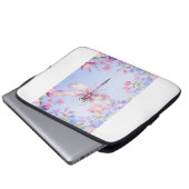 Eleganter floraler Rosa Dragonfly Laptop-Sieb 13" Laptopschutzhülle (Vorne Knopf)