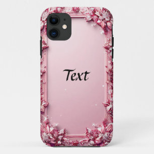Eleganter floraler rosa Rahmen Case-Mate iPhone Hülle