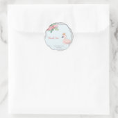 Eleganter floraler Rosa Schwan mit Krone Vielen Da Runder Aufkleber (Tasche)